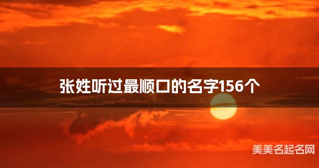 张姓听过最顺口的名字156个