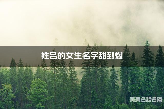 姓吕的女生名字甜到爆