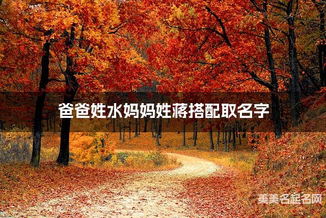 水蔣姓結合取男寶名字如何取