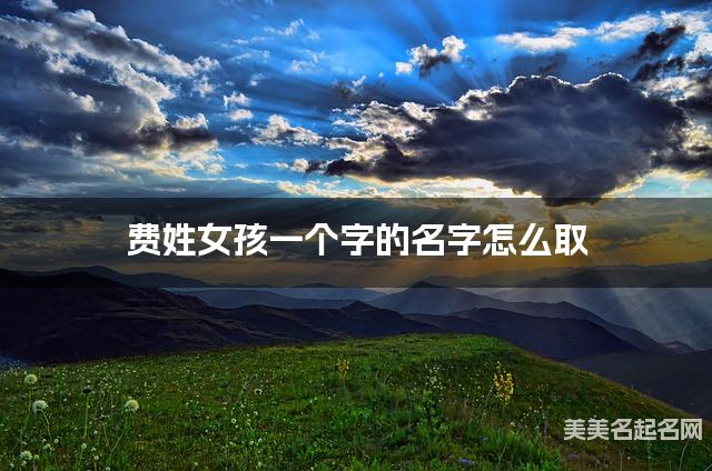 费姓女孩一个字的名字怎么取 有寓意的宝宝单字名大全