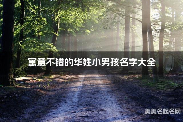 寓意不錯的華姓小男孩名字大全