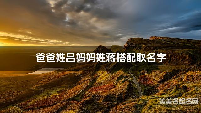 把吕姓和蒋姓结合取宝宝名字方案参考
