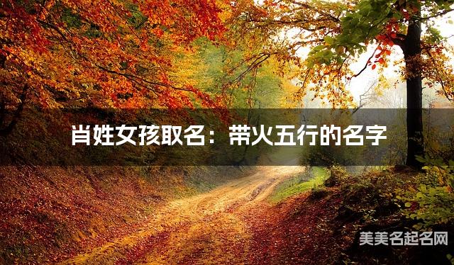 肖姓女孩取名：带火五行的名字（有涵养）