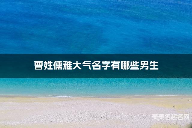 曹姓儒雅大气名字有哪些男生