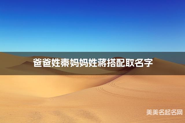 秦姓和蒋姓搭配取宝宝名字推荐