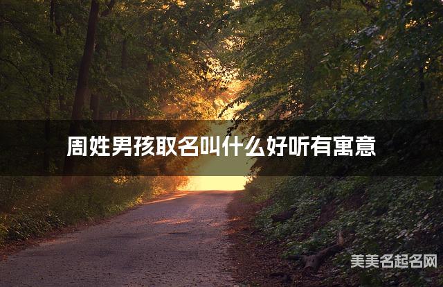 起名字免費 周姓男孩取名叫什麽好聽有寓意