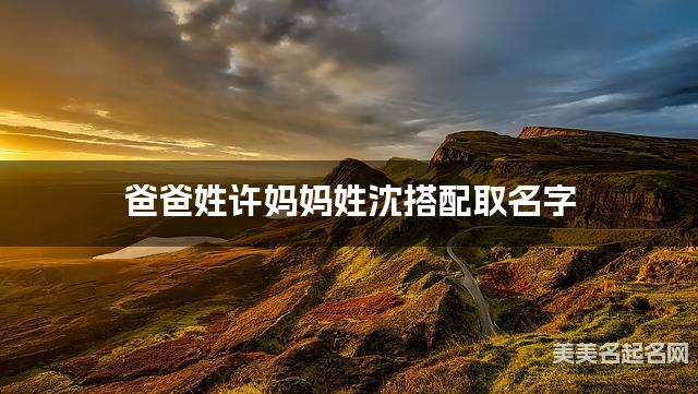 有含义的男宝宝名字，爸爸姓许妈妈姓沈搭配取名