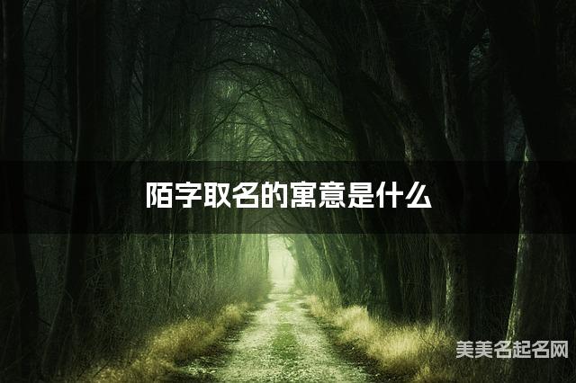 陌字取名的寓意是什么 陌字取名的寓意是什么