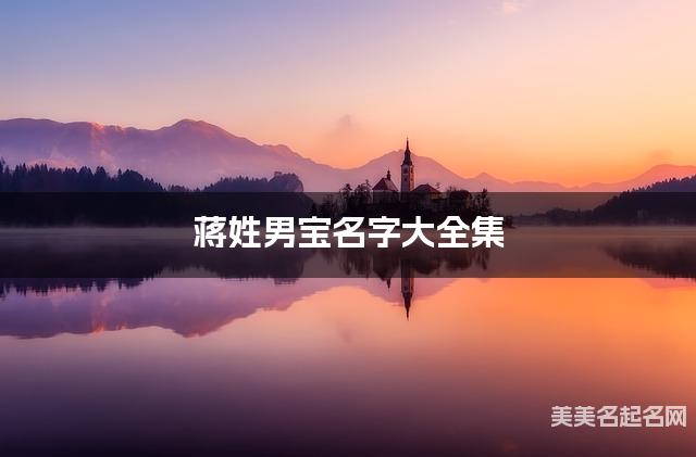 蒋姓男宝名字大全集（简单顺口300个）