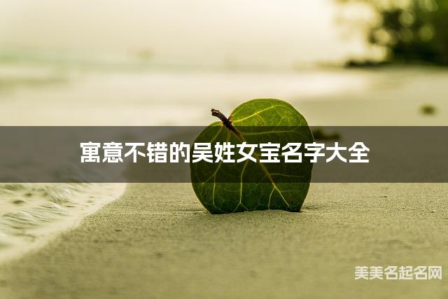 寓意不错的吴姓女宝名字大全