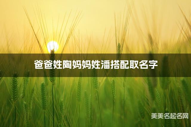 陶姓和潘姓搭配取小女孩名字推荐