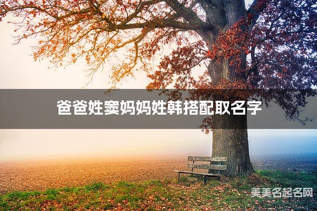 将窦姓和韩姓结合取名字，好听有灵气的女宝宝名字推荐