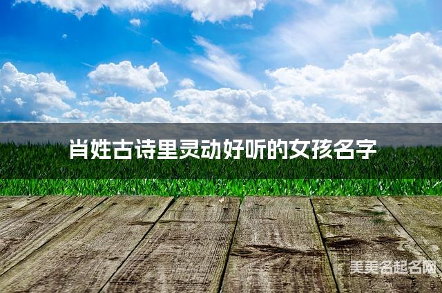 取名字大全免费查询 肖姓古诗里灵动好听的女孩名字
