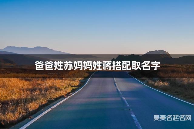 父母苏姓和蒋姓女生取名搭配推荐（甜到爆）