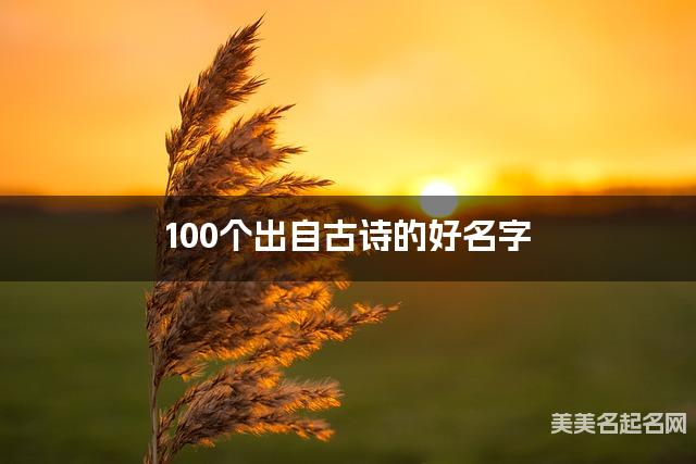 起名取名助手 100个出自古诗的好名字