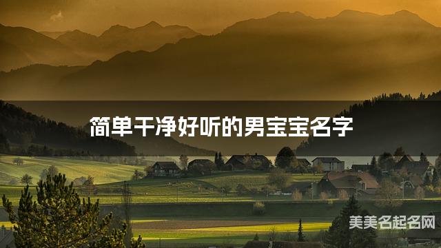 简单干净好听的男宝宝名字（461个最新）