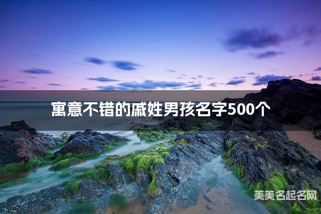 寓意不错的戚姓男孩名字500个