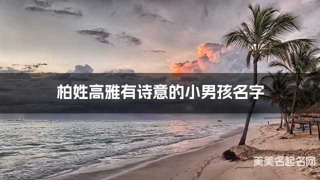 柏姓高雅有诗意的小男孩名字