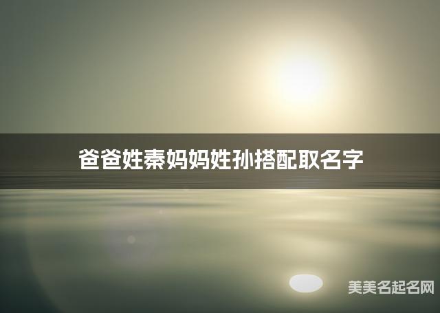 把秦姓和孙姓结合取男生名字方案参考