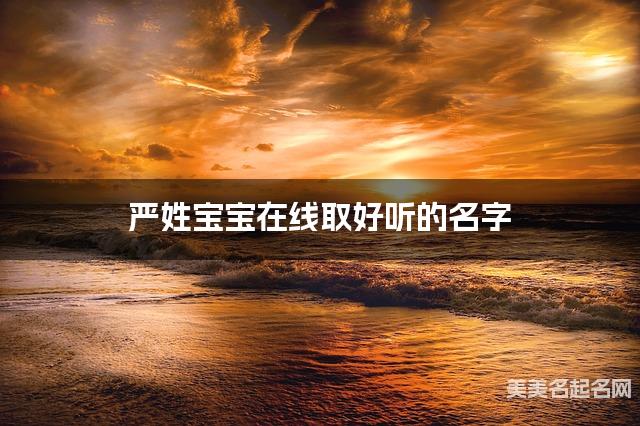 起名网免费取名神器 严姓宝宝在线取好听的名字