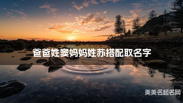 爸爸姓窦妈妈姓苏搭配取名字