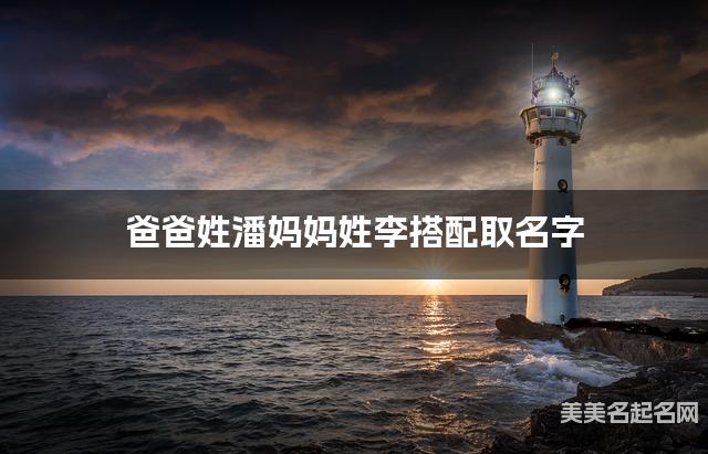 爸爸姓潘妈妈姓李搭配取名字