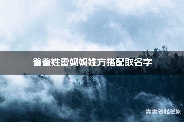 爸爸姓雷妈妈姓方搭配取名字