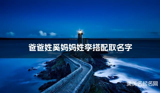 爸爸姓奚妈妈姓李，如何结合两个姓氏取小男孩名字