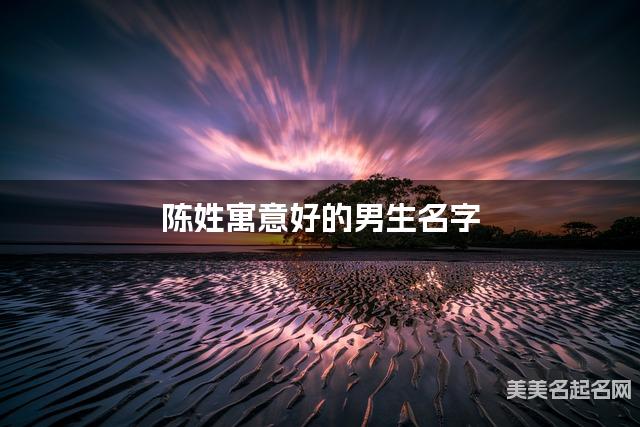 陈姓寓意好的男生名字（精选200个）