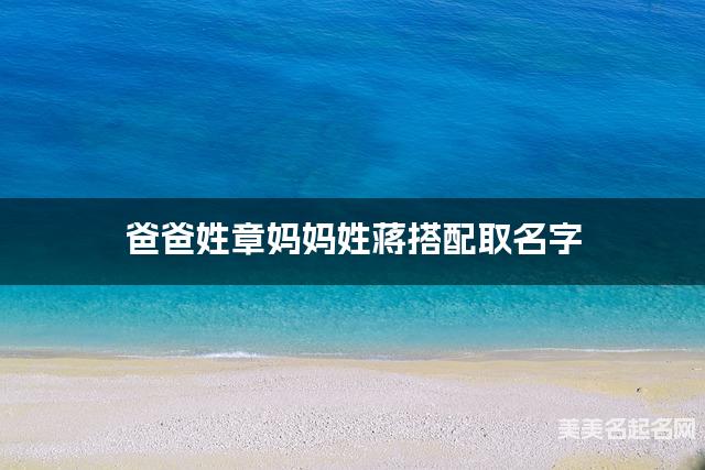 章姓和蔣姓搭配取名好聽的小男孩名字有哪些