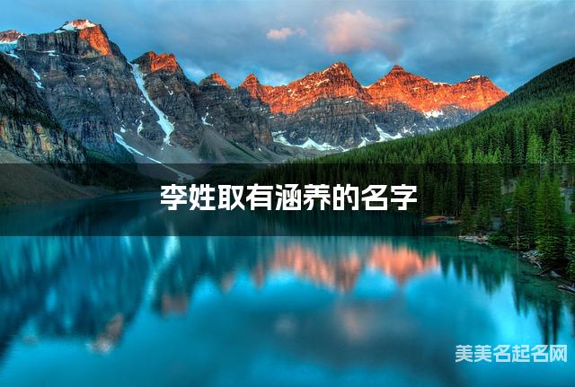 李姓取有涵养的名字，李姓男宝宝高端名字