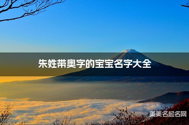 朱姓带奥字的宝宝名字大全