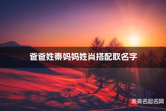 将秦姓和肖姓结合取名字，好听有灵气的男孩名字推荐