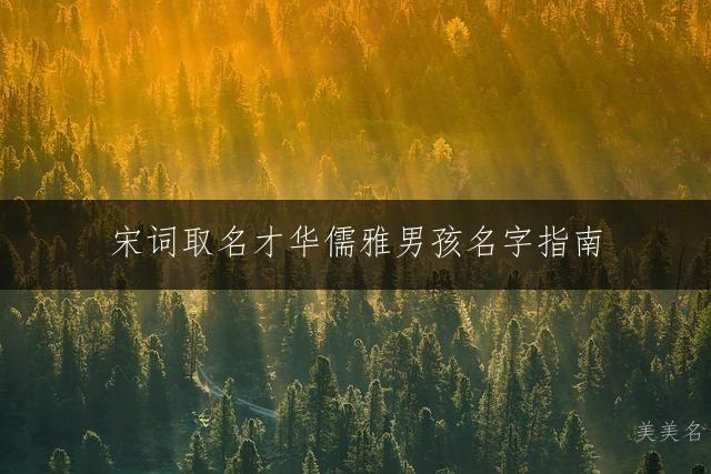 宋词取名才华儒雅男孩名字指南