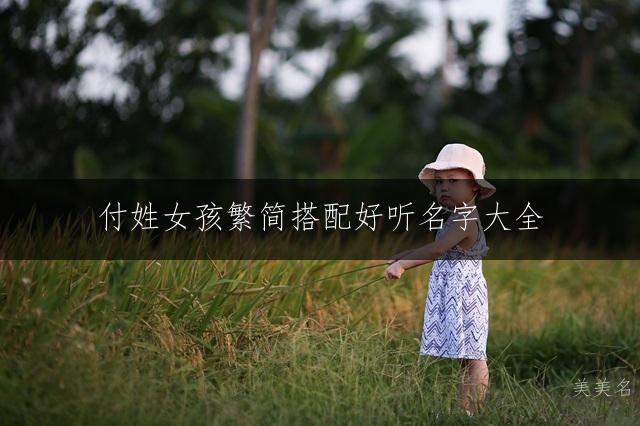 付姓女孩繁简搭配好听名字大全