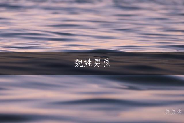 魏姓男孩，繁简相生的名字集萃