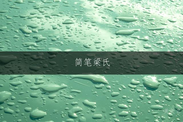 简笔梁氏,清雅男孩名;三字佳选