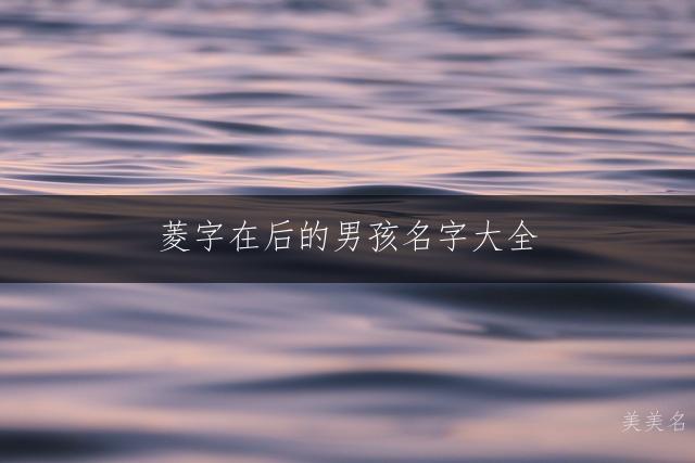菱字在后的男孩名字大全