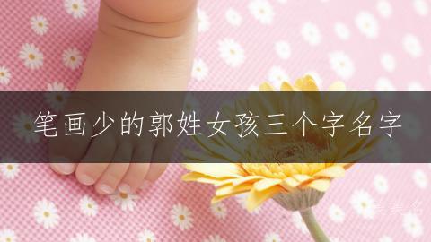 笔画少的郭姓女孩三个字名字